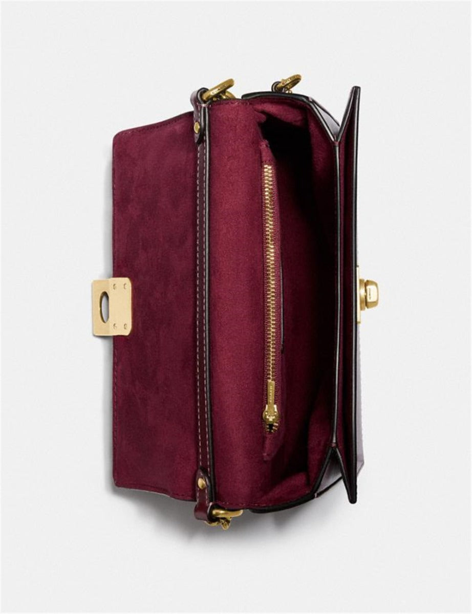 Coach 613 Hutton Shoulder Bag With Weaving In Wine Multi Coach 613 Hutton Shoulder Bag With Weaving In Wine Multi